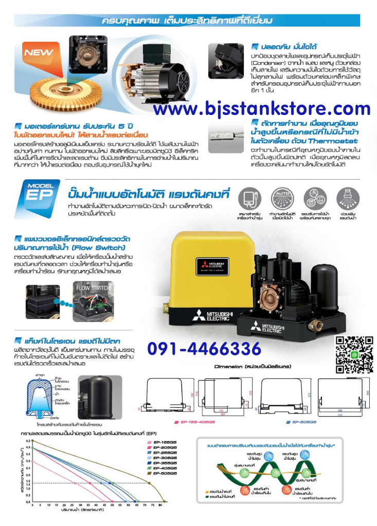 MITSUBISHI-ปั๊มน้ำอัตโนมัติมิตซูบิชิ