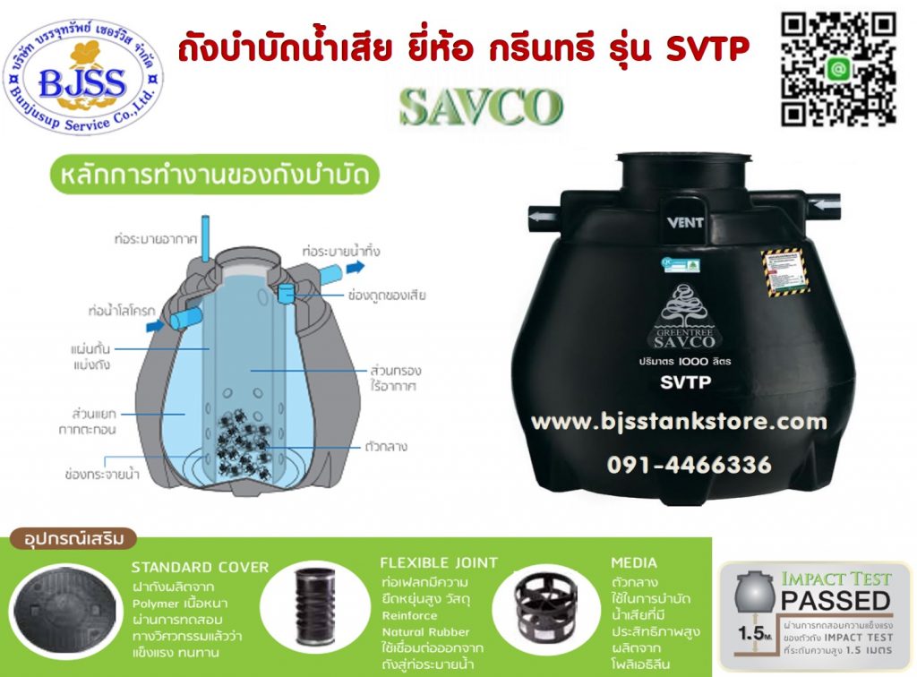 ถังบำบัดน้ำเสีย กรีนทรี รุ่น Savco (SVTP)